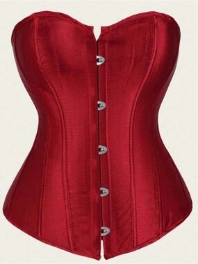 Red Satin Corset Top